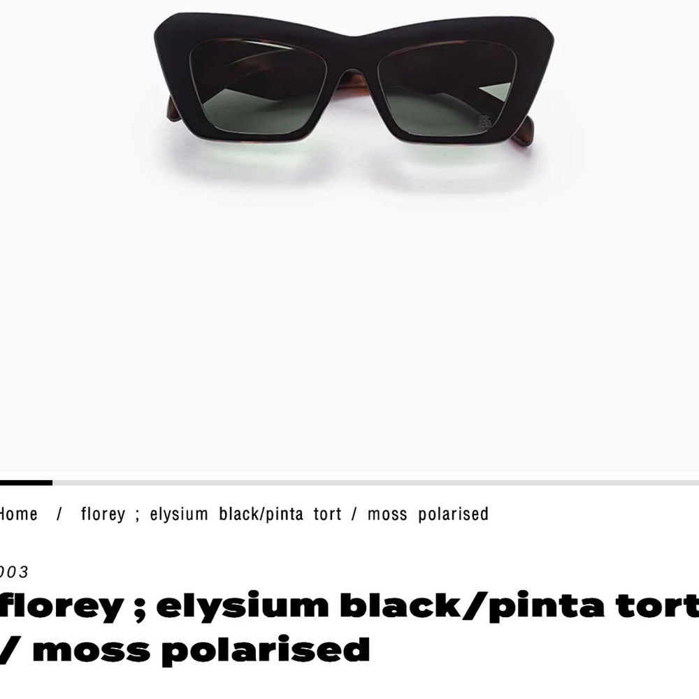 NIB SZADE FLOREY ELYSIUM BLACK/PINTA TORTOISE/MOSS POLARIZED SUNGLASSES & CASE
